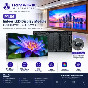 P1.86 Indoor LED Display Module (320×160mm) – GOB Screen Price in Bangladesh