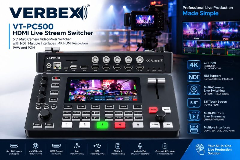VERBEX VT-PC500 HDMI Live Stream Switcher